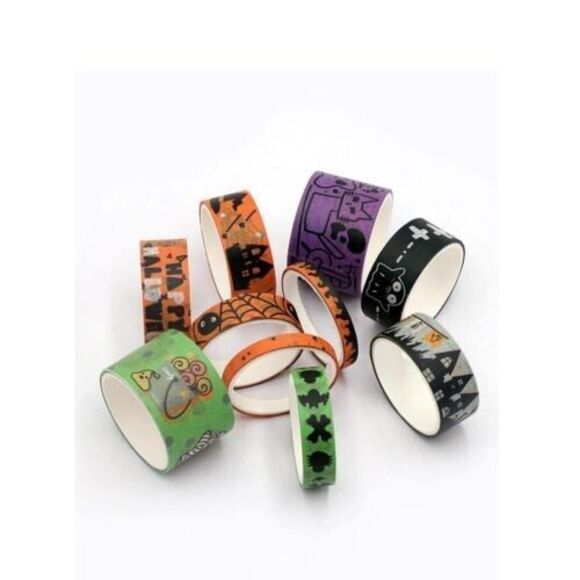1box/10 Rolls Halloween Theme Decorative Washi Tape For Planner & Craft - Picture 4 of 8